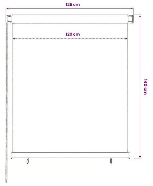 Venkovní roleta 125 (Š) x 140 (V) cm hnědá 312968