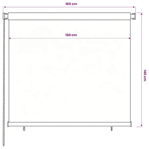 Venkovní roleta 165 (Š) x 140 (V) cm hnědá HDPE 312970