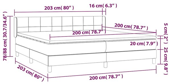 Box spring postel s matrací černá 200x200 cm samet 3130981