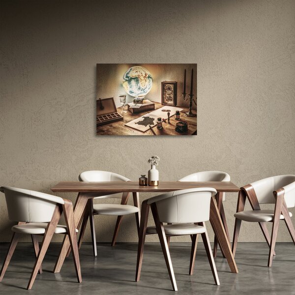 Skleněný obraz - cestovatelský stůl (70x50 cm)