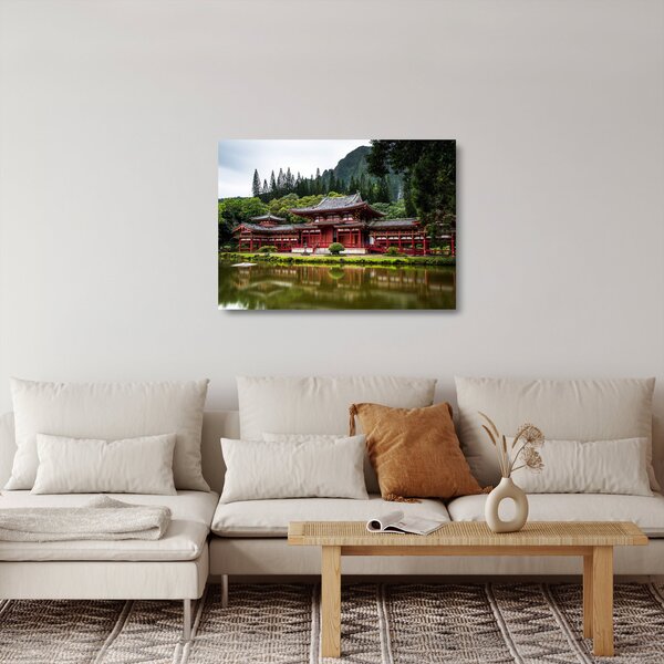 Skleněný obraz - čínská architektura (70x50 cm)