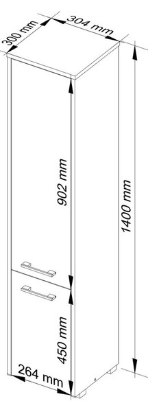 Ak furniture Koupelnová skříňka Fin I 30 cm bílá