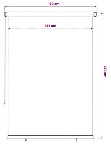 Venkovní roleta 165 (Š) x 230 (V) cm hnědá HDPE 312983
