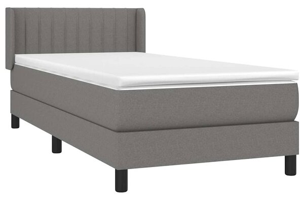 Box spring postel s matrací tmavě šedá 90x190 cm textil 3129834