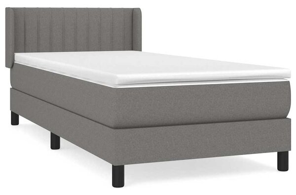Box spring postel s matrací tmavě šedá 90x190 cm textil 3129834