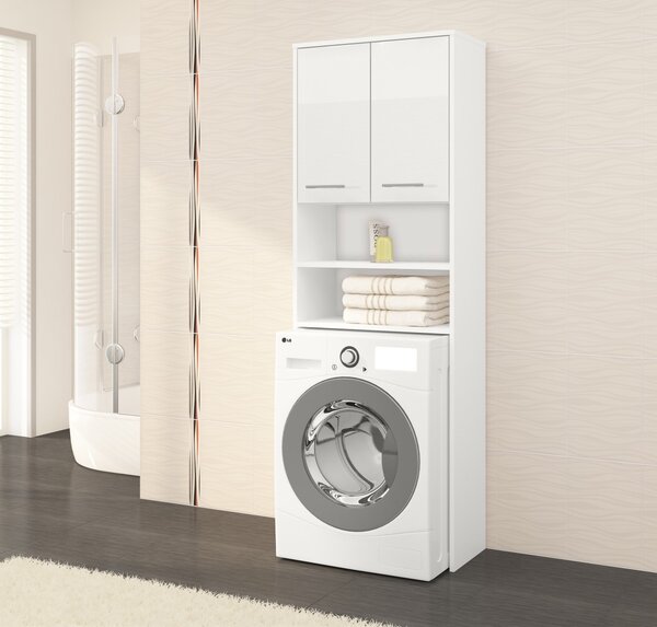 Ak furniture Koupelnová skříňka nad pračku Fin bílá lesk
