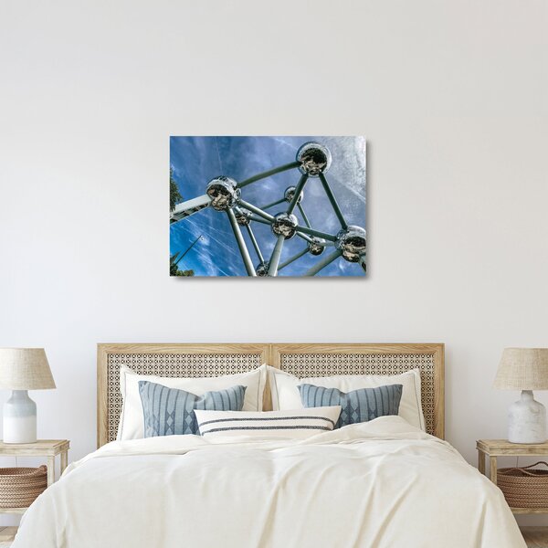 Skleněný obraz - atomium v Bruselu (70x50 cm)