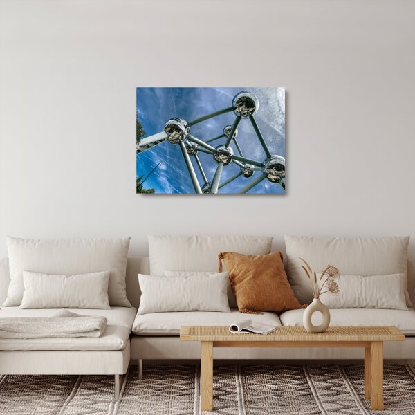 Skleněný obraz - atomium v Bruselu (70x50 cm)