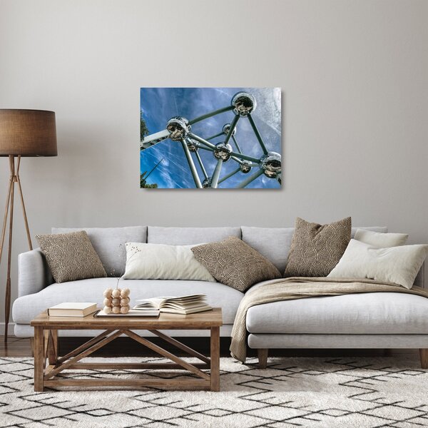Skleněný obraz - atomium v Bruselu (70x50 cm)