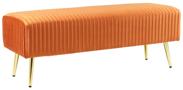 Čalouněná lavička PATERSON Umělý samet Oranžová