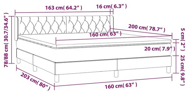 Box spring postel s matrací krémová 160x200 cm textil 3130526