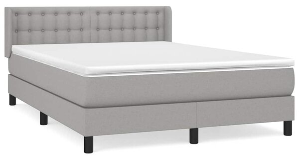 Box spring postel s matrací světle šedá 140 x 200 cm textil 3130033