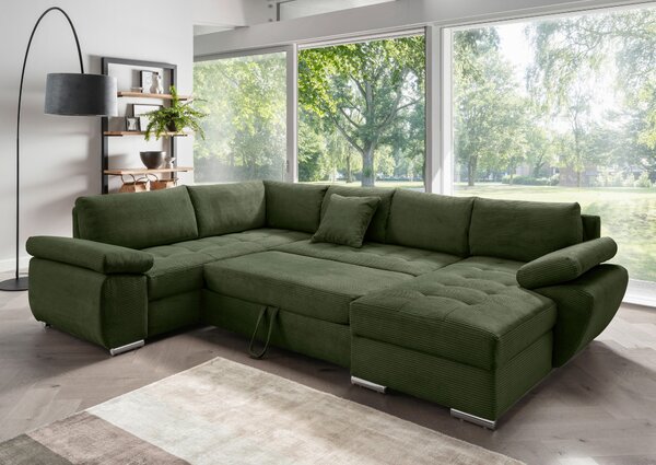 SEDACÍ SOUPRAVA, textil, tmavě zelená P & B - Sedací soupravy, Online Only