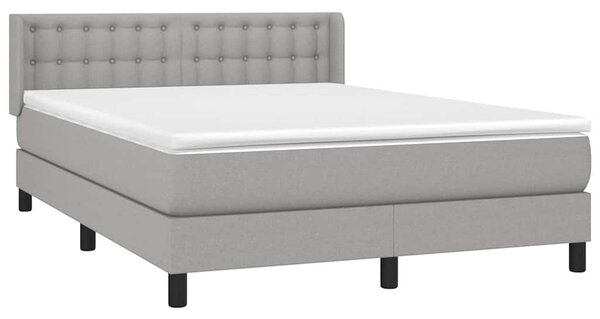 Box spring postel s matrací světle šedá 140 x 200 cm textil 3130033