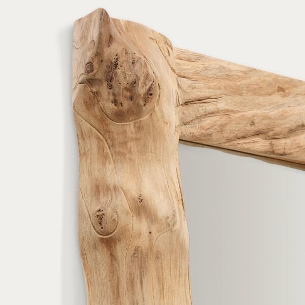 Kave Home Dřevěné závěsné zrcadlo Ibro 200 x 105 cm