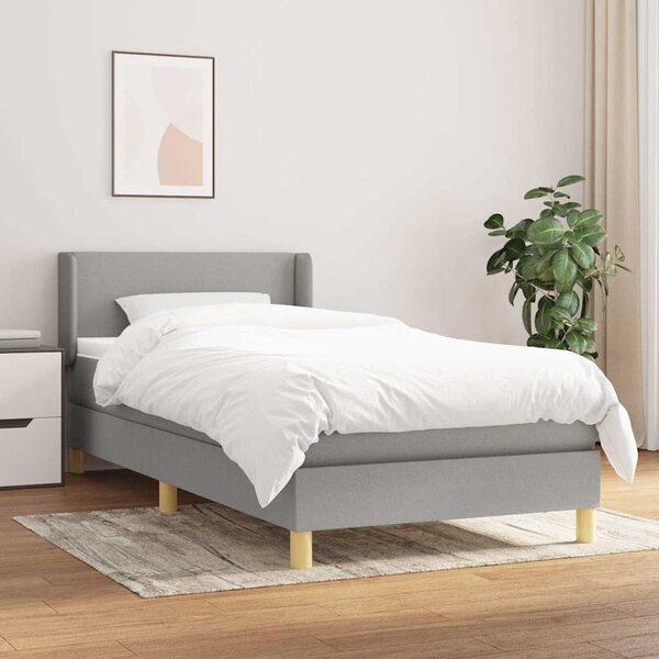 Box spring postel s matrací světle šedá 80 x 200 cm textil 3130065