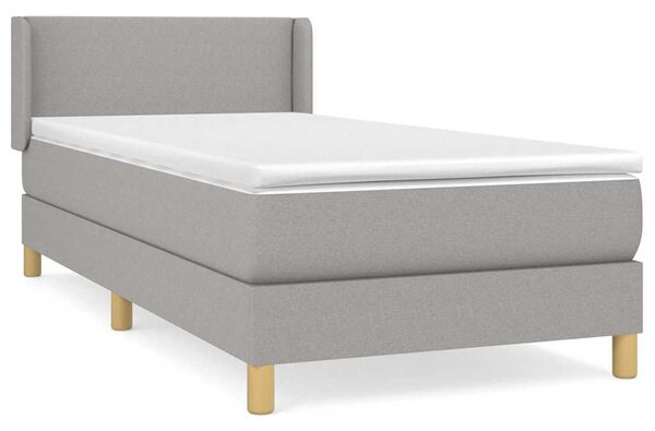 Box spring postel s matrací světle šedá 80 x 200 cm textil 3130065