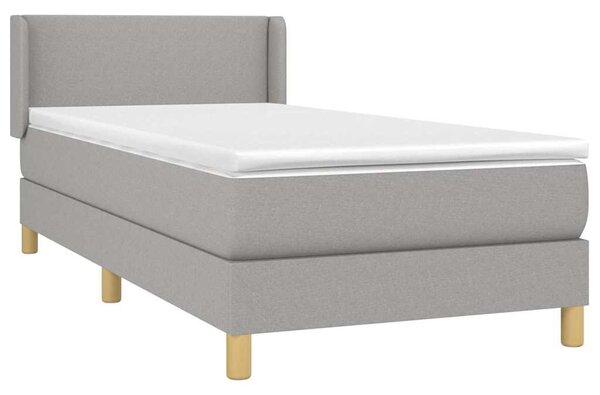 Box spring postel s matrací světle šedá 80 x 200 cm textil 3130065