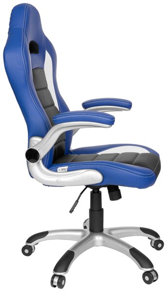 HERNÍ ŽIDLE, vzhled kůže, modrá, černá, bílá MID.YOU - Online Only kancelářské židle, Online Only