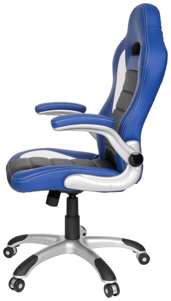 HERNÍ ŽIDLE, vzhled kůže, modrá, černá, bílá MID.YOU - Online Only kancelářské židle, Online Only