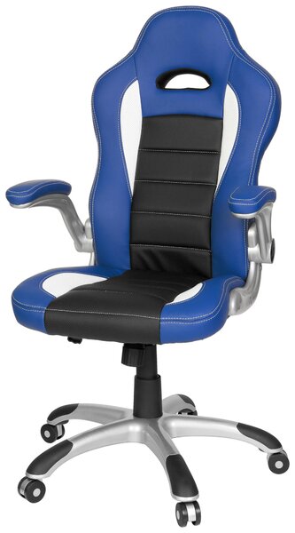 HERNÍ ŽIDLE, vzhled kůže, modrá, černá, bílá MID.YOU - Online Only kancelářské židle, Online Only