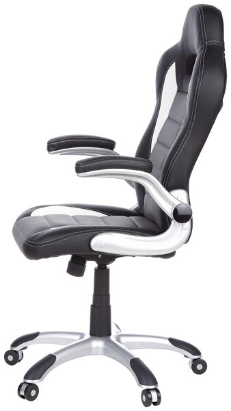 HERNÍ ŽIDLE, vzhled kůže, šedá, černá, bílá MID.YOU - Online Only kancelářské židle, Online Only