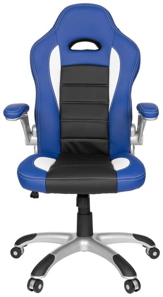 HERNÍ ŽIDLE, vzhled kůže, modrá, černá, bílá MID.YOU - Online Only kancelářské židle, Online Only