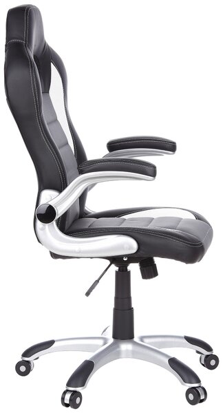 HERNÍ ŽIDLE, vzhled kůže, šedá, černá, bílá MID.YOU - Online Only kancelářské židle, Online Only