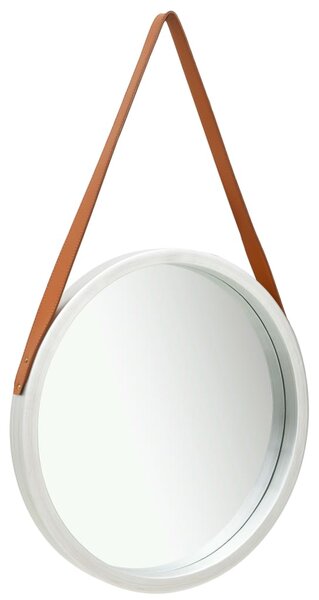 Nástěnné zrcadlo s popruhem 50 cm stříbrné
