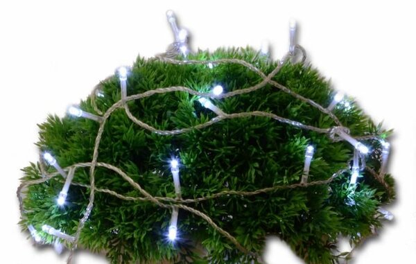 Vánoční LED řetěz 5 m, 50 diod, studeně bílý