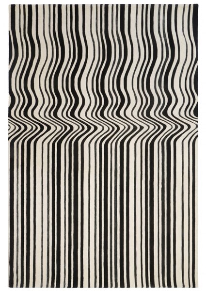 Fargotex Černobílý vlněný koberec Draft 160 x 230 cm