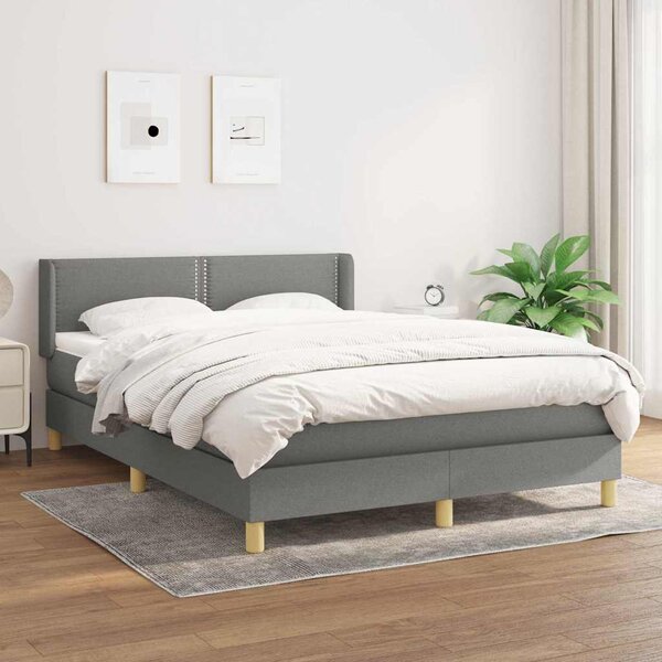 Box spring postel s matrací tmavě šedá 140x200 cm textil 3130194