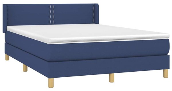 Box spring postel s matrací modrá 140x200 cm textil 3130199