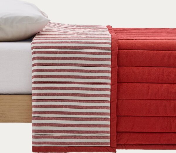 Červený bavlněný přehoz Kave Home Sini 90 x 200 cm