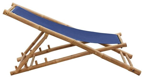 Lehátko bambus a plátno námořnická modrá 313019