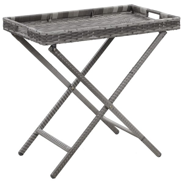 Skládací stůl šedý 80 x 45 x 75 cm polyratan