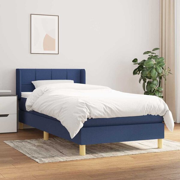 Box spring postel s matrací modrá 80x200 cm textil 3130231