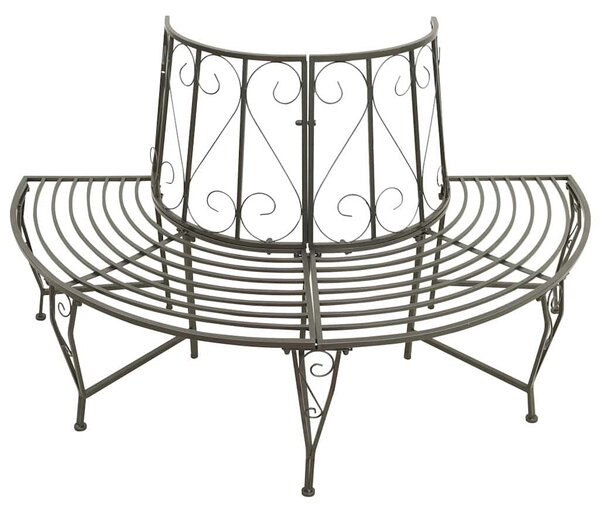 Polokruhová zahradní lavice kolem stromu 160 cm ocel 313034