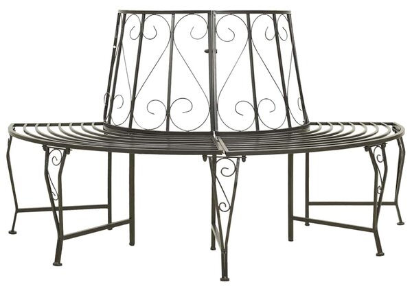 Polokruhová zahradní lavice kolem stromu 160 cm ocel 313034