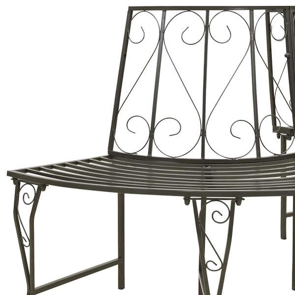 Polokruhová zahradní lavice kolem stromu 160 cm ocel 313034