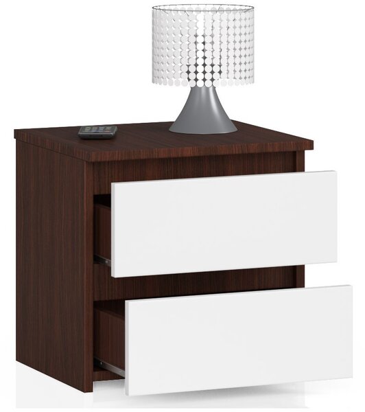 Ak furniture Noční stolek CL2 40 cm wenge/bílý
