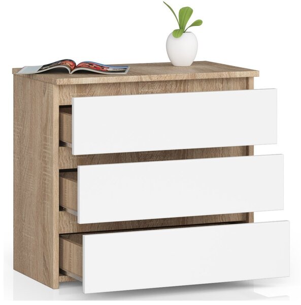 Ak furniture Komoda CL3 60 cm dub sonoma/bílá