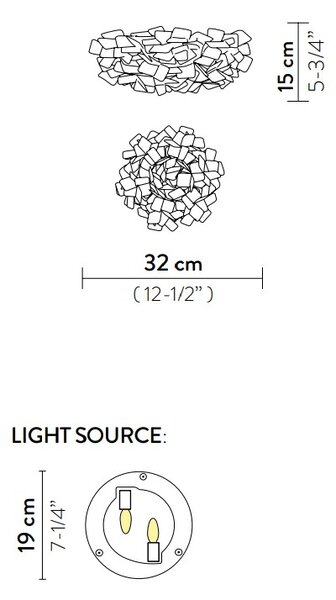 SLAMP CLICS00GNM00000000EU Clizia Mama Non Mama Gold Mini, designové svítidlo, 2x6W E14, prům. 32cm