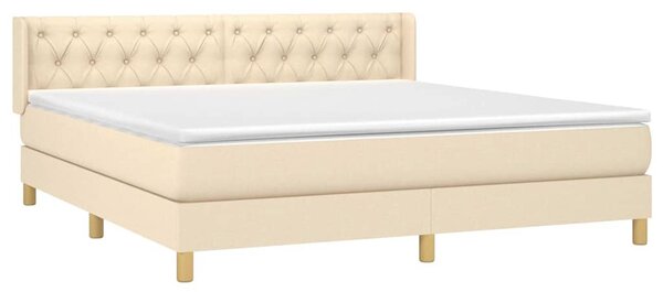 Box spring postel s matrací krémová 160x200 cm textil 3130526