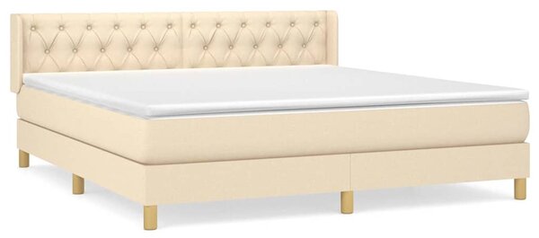 Box spring postel s matrací krémová 160x200 cm textil 3130526