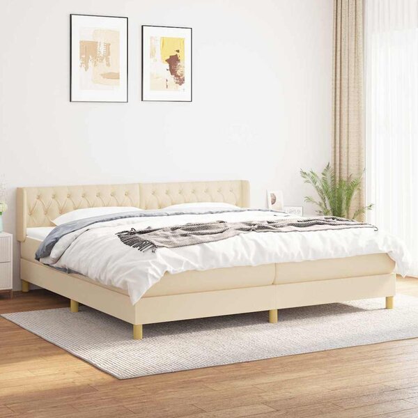 Box spring postel s matrací krémová 160x200 cm textil 3130526