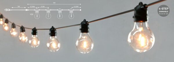 Světelný řetěz počet žárovek 10 ks délka 500 cm Link – Markslöjd