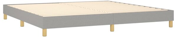 Box spring postel s matrací a LED světle šedá 200x200 cm textil 3133741