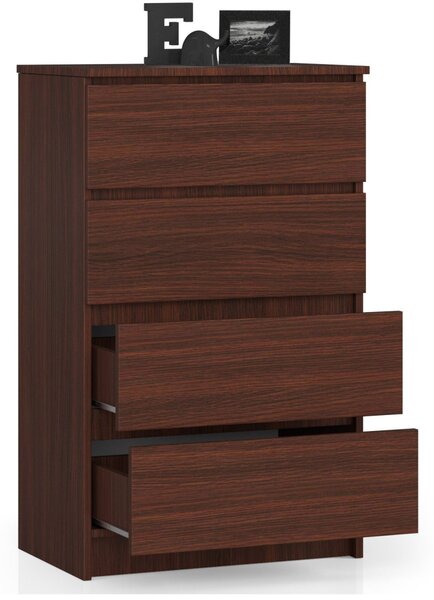Ak furniture Komoda Kuba 60 cm - 4 šuplíky wenge
