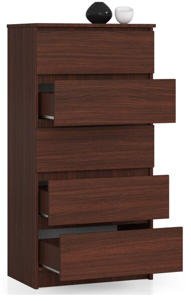 Ak furniture Komoda Kuba 60 cm - 5 šuplíků wenge